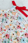 Red Ribbon Tie Chiffon Summer Dress - Navvi.in