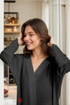 Relaxed V - Neck Co - ord set - Navvi.in