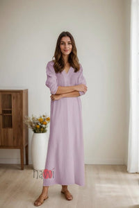 Relaxed V - Neck Co - ord set - Navvi.in