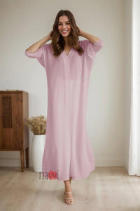 Relaxed V - Neck Co - ord set - Navvi.in