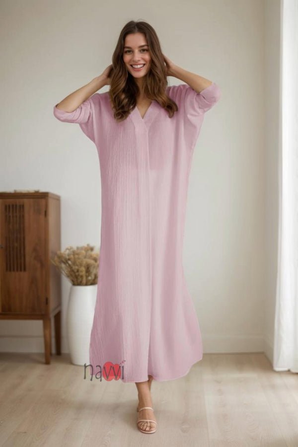 Relaxed V - Neck Co - ord set - Navvi.in