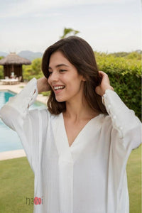 Relaxed V - Neck Co - ord set - Navvi.in