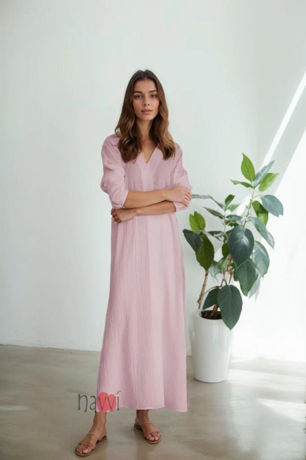 Relaxed V - Neck Co - ord set - Navvi.in