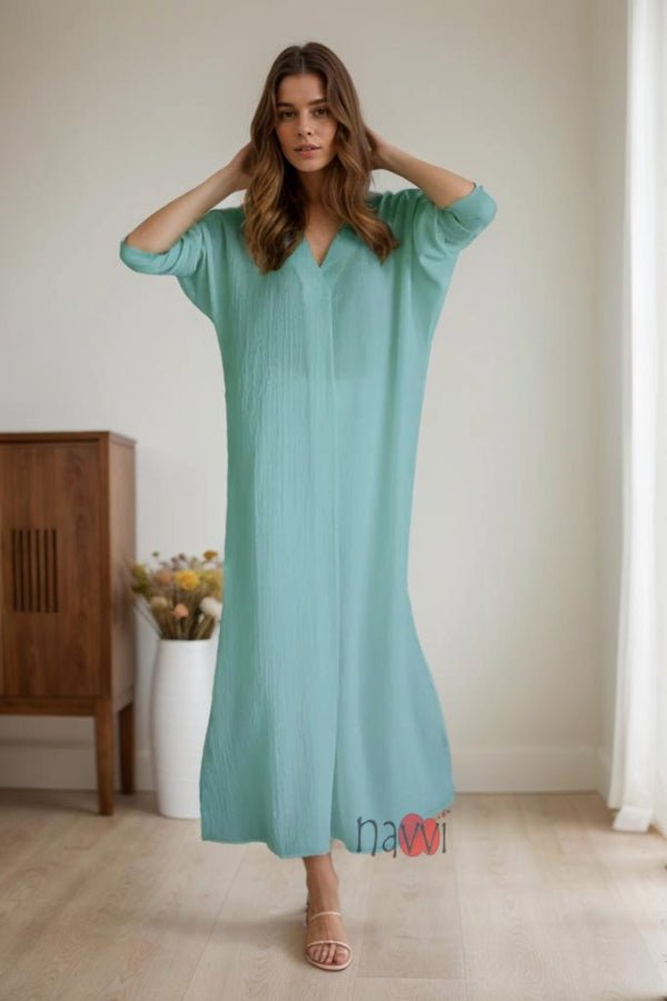 Relaxed V - Neck Co - ord set - Navvi.in