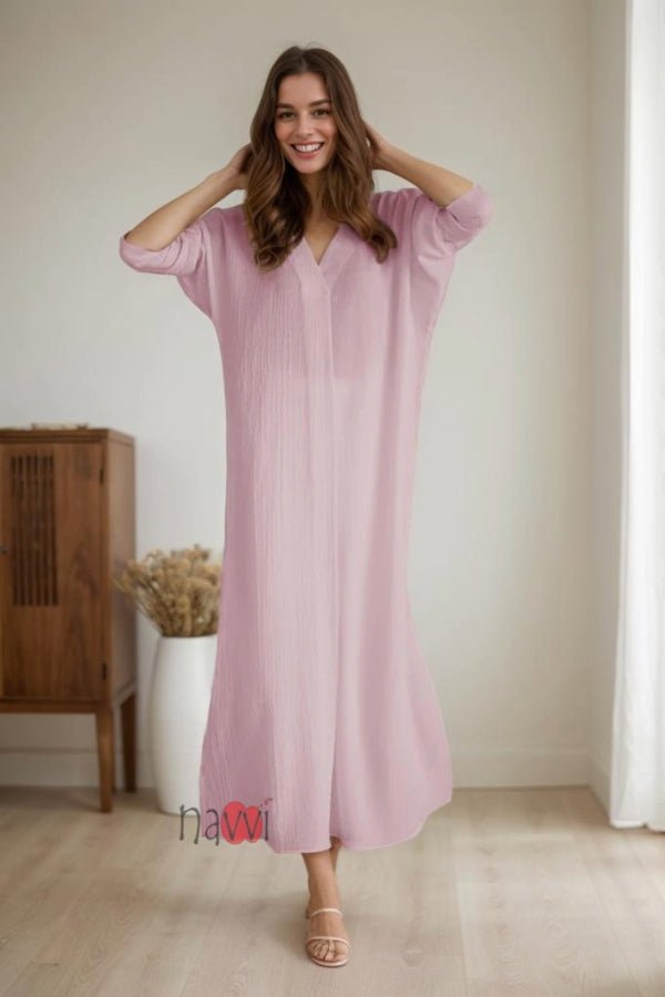 Relaxed V - Neck Co - ord set - Navvi.in