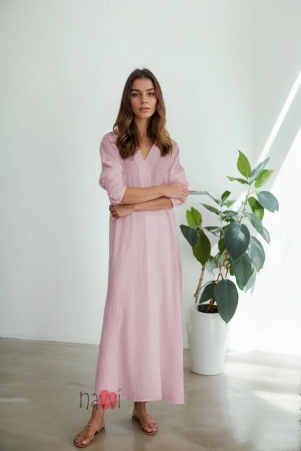 Relaxed V - Neck Co - ord set - Navvi.in