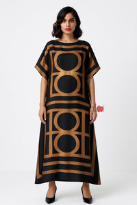 Noir Mosaic Kaftan with Scarf