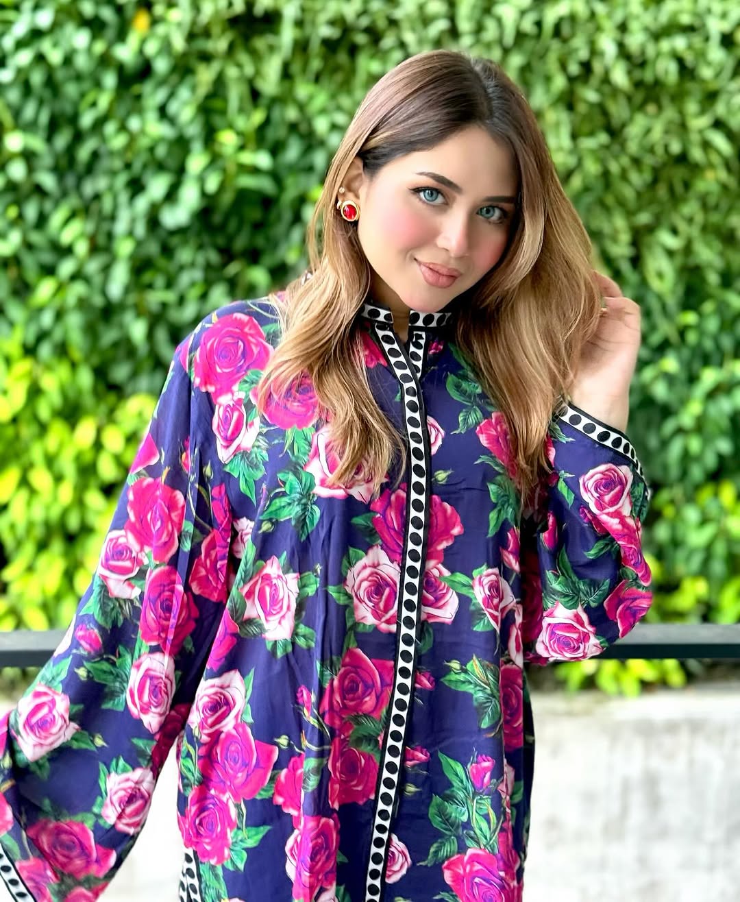 Rose Printed Lounge Co - Ord Set - Navvi.in
