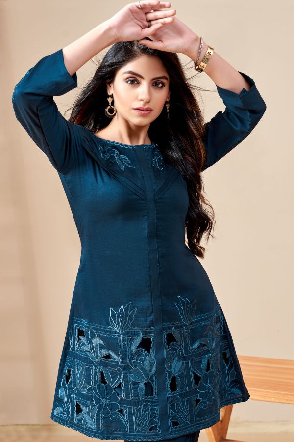 Royal Applique Embroidery Co - ord Set - Navvi.in