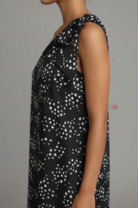 Elegant Noir One-Shoulder Printed Maxi