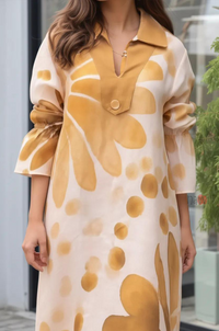 Bold Blush Abstract Print Statement Dress