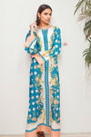 Statement Blue Floral Kaftan Dress