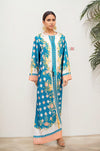 Statement Blue Floral Kaftan Dress