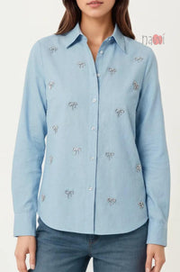 Blue Whisper Embellished Shirt