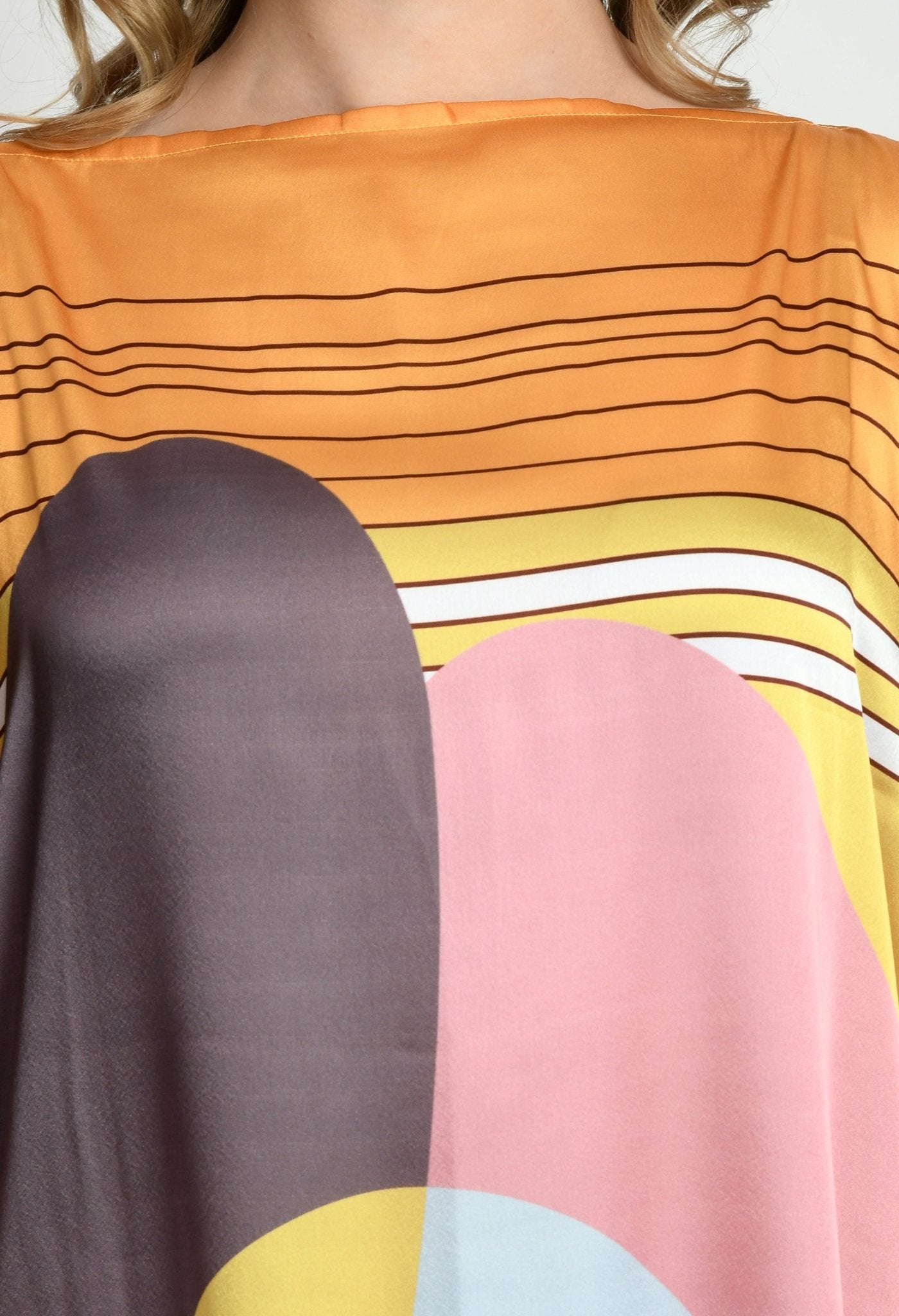 Satin Silk Kaftan Dress - Navvi.in