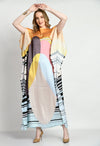 Satin Silk Kaftan Dress - Navvi.in
