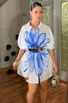 Scarlet Bloom Shirt Dress - Navvi.in