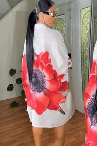 Scarlet Bloom Shirt Dress - Navvi.in