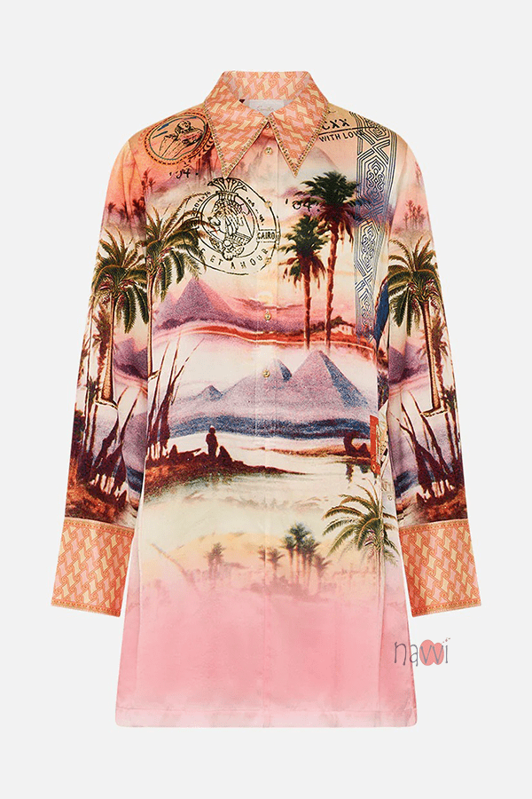 Scenic Landscape Print Casual Dress - Navvi.in