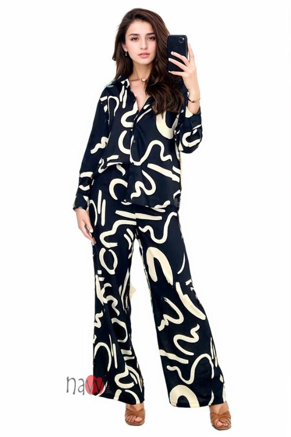 Scribble Print Co - ord Set - Navvi.in