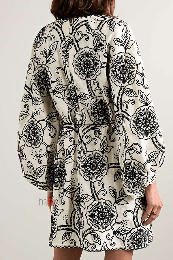 Sketch Effect Bold Chic Shirt Dress - Navvi.in