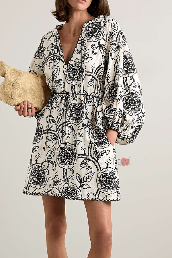 Sketch Effect Bold Chic Shirt Dress - Navvi.in