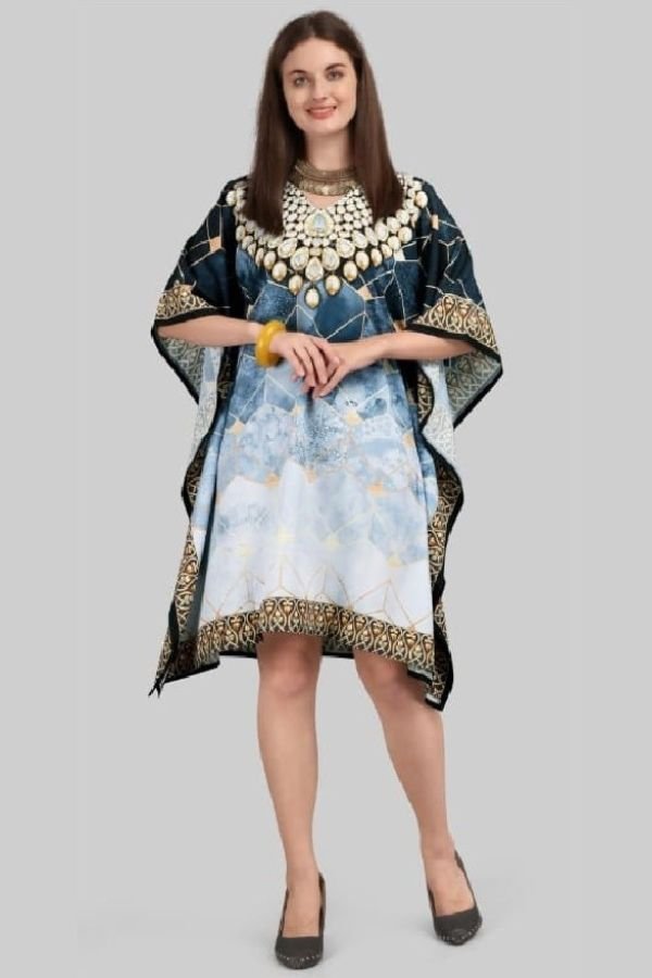 Sky Rich Kaftan Dress - Navvi.in