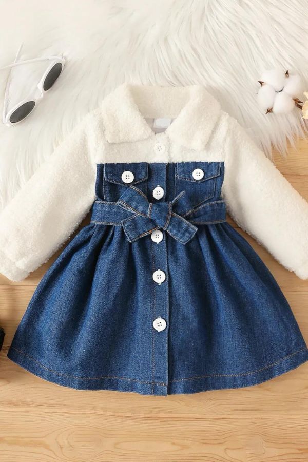 Soft Denim Knot Dress - Navvi.in
