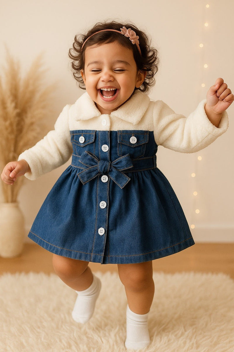 Soft Denim Knot Dress - Navvi.in