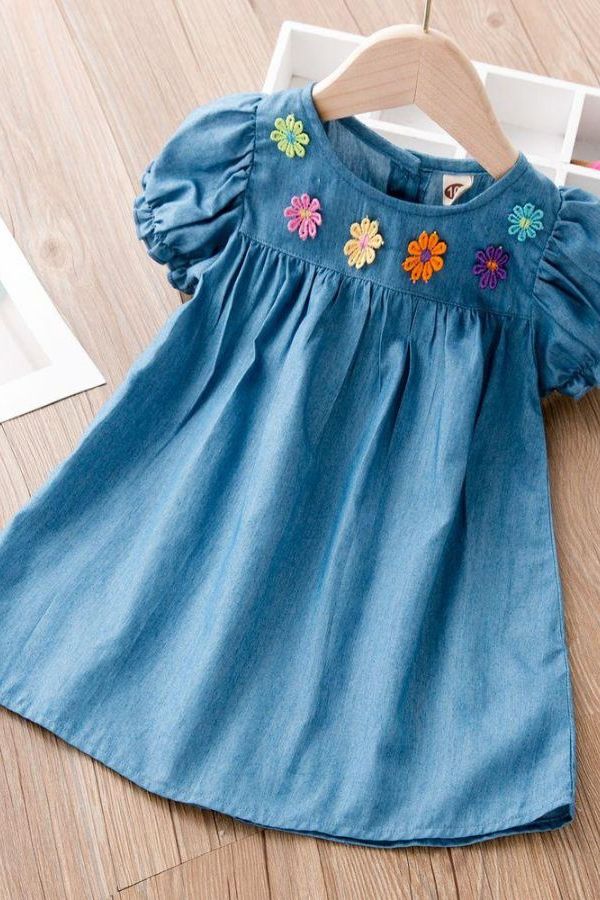 Soft Denim Style Summer Dress - Navvi.in