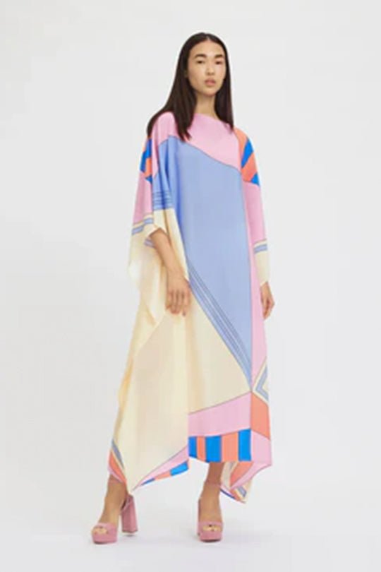 Spring Paradise Silk Kaftan - Navvi.in