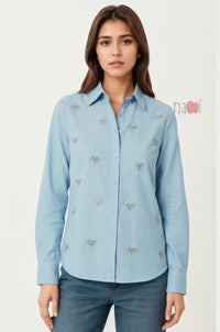 Blue Whisper Embellished Shirt