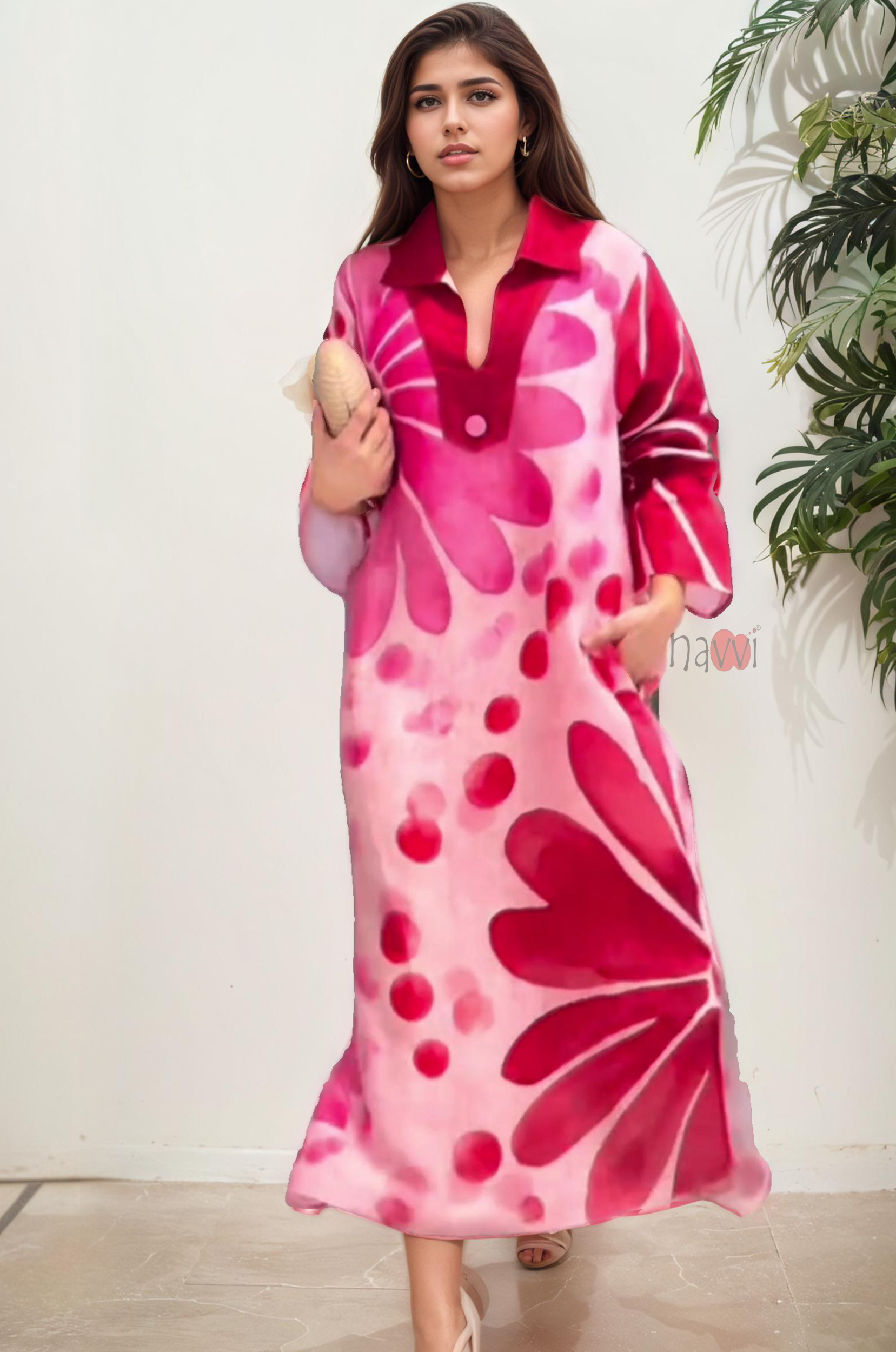 Bold Blush Abstract Print Statement Dress