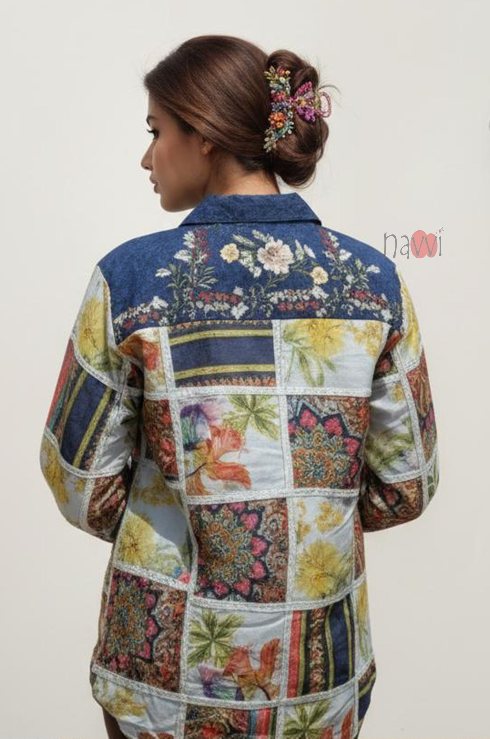 Midnight Bloom Floral Printed Shirt Top