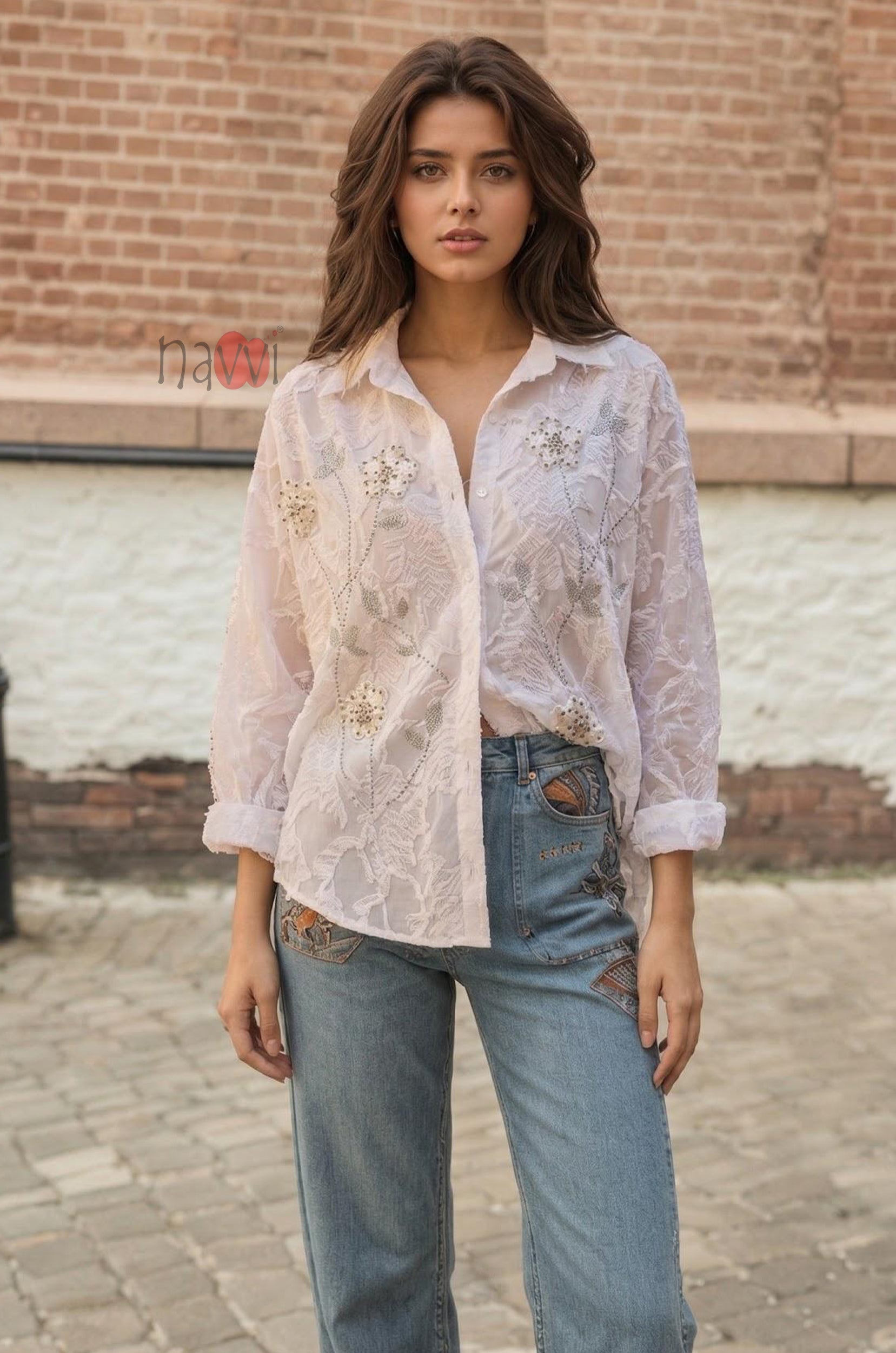 Ethereal Script Luxe Shirt - Navvi.in