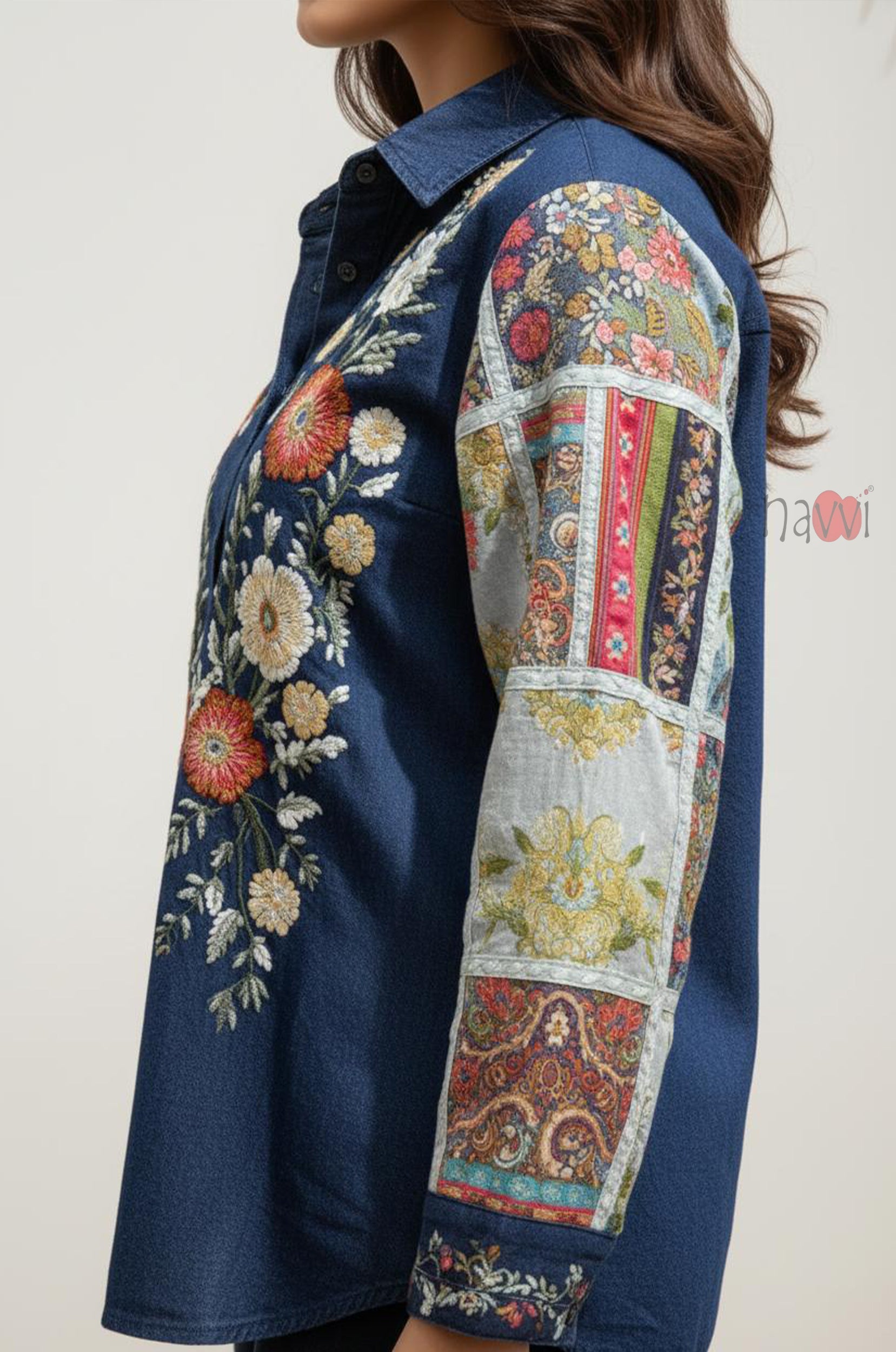 Midnight Bloom Floral Printed Shirt Top
