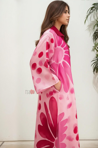 Bold Blush Abstract Print Statement Dress