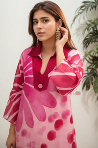 Bold Blush Abstract Print Statement Dress
