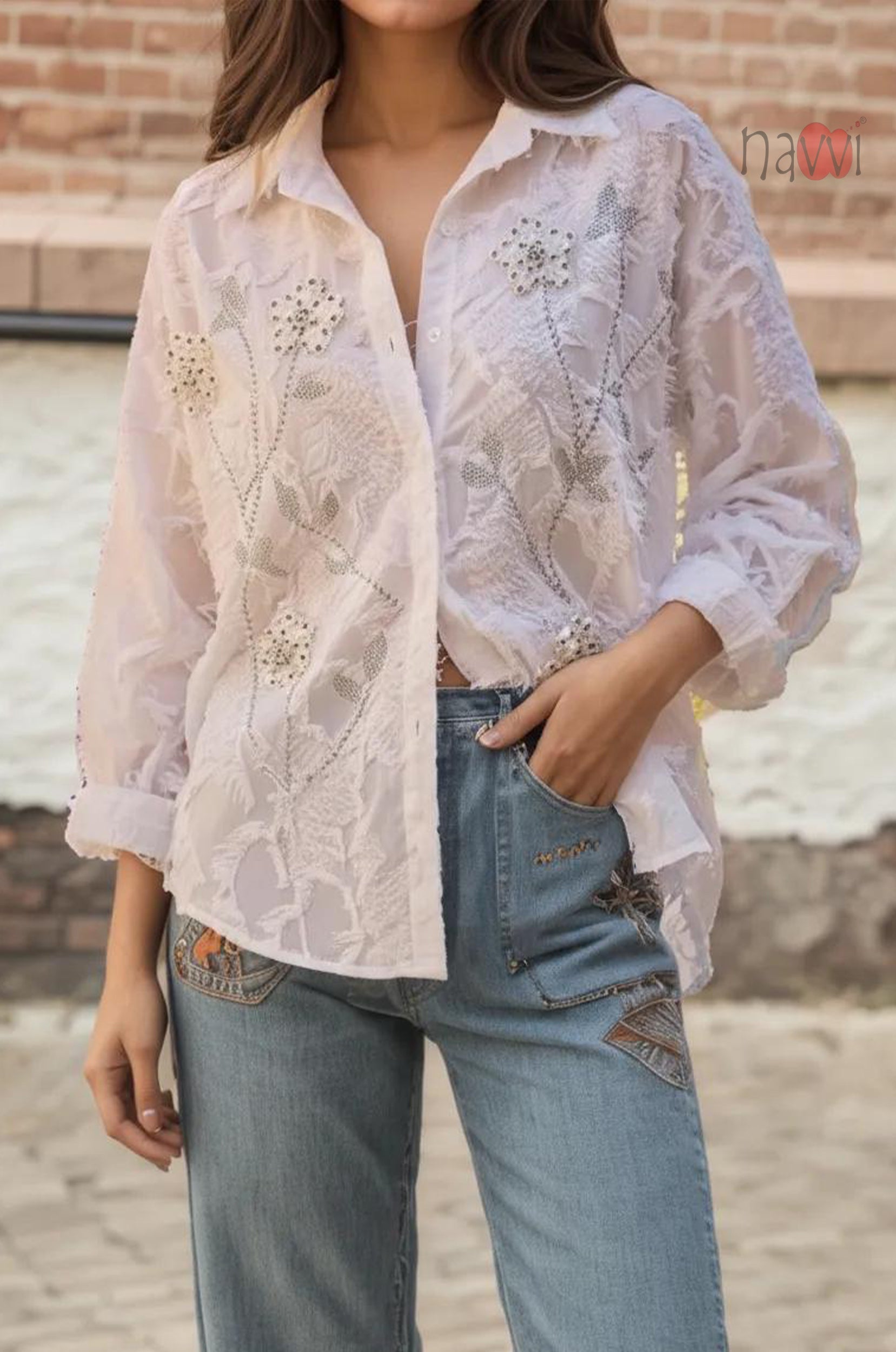 Ethereal Script Luxe Shirt - Navvi.in