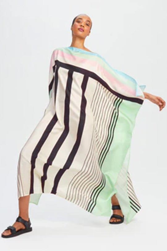 Street Wear Satin Silk Kaftan Dress - Navvi.in