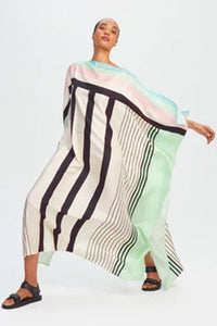 Street Wear Satin Silk Kaftan Dress - Navvi.in