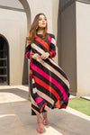 Stripes Full - Sleeves Dress - Navvi.in