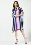 Stripes Short Kaftan Dress - Navvi.in