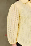 Sugar Bloom Schiffli Shirt - Navvi.in