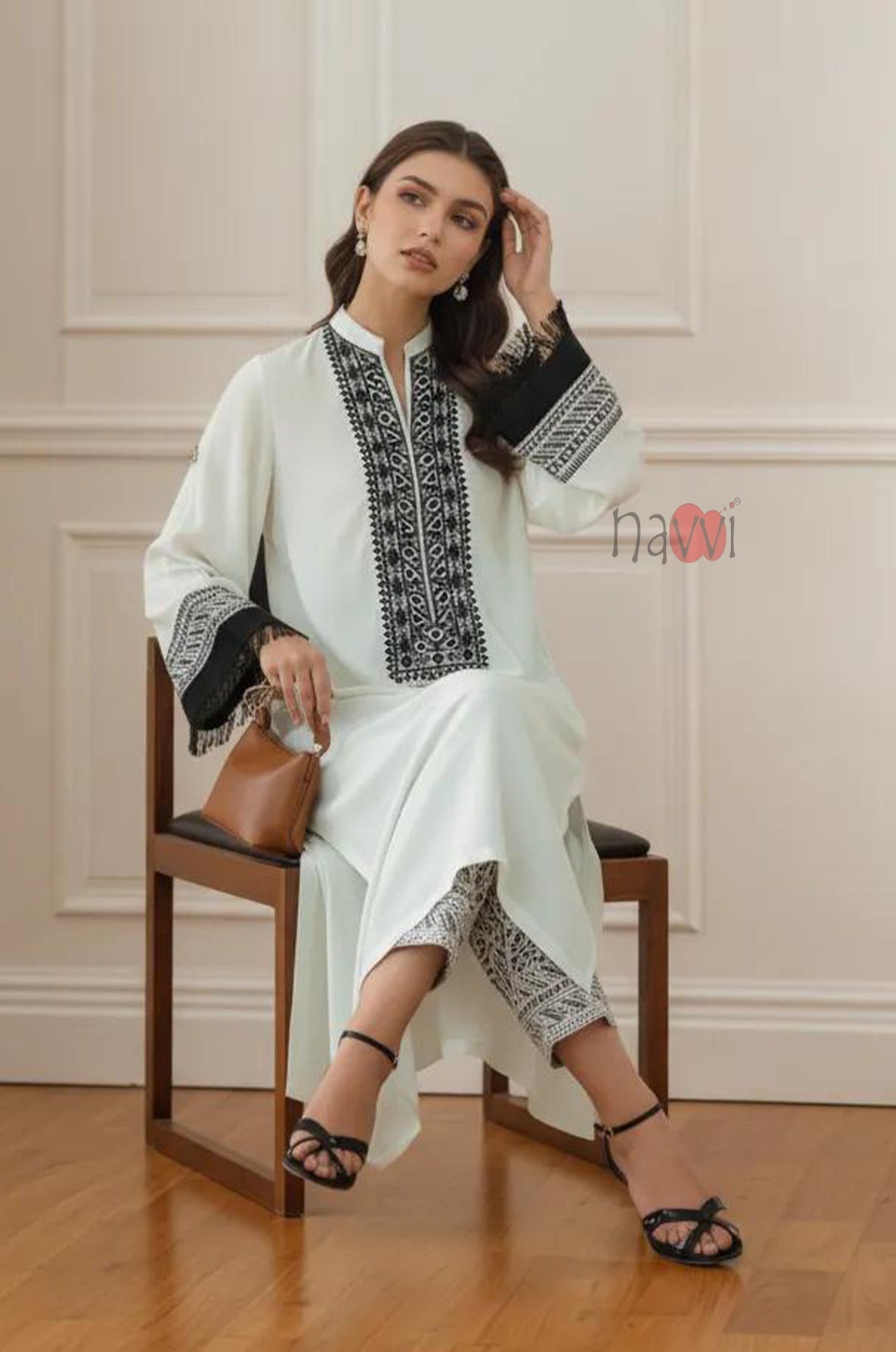 Embroidered Straight Kurta Set