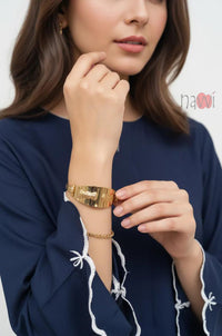 Navy Blue Embroidered Kurta Pant Set