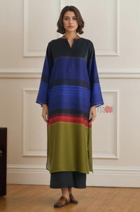 Midnight Spectrum Straight Kurta - Navvi.in