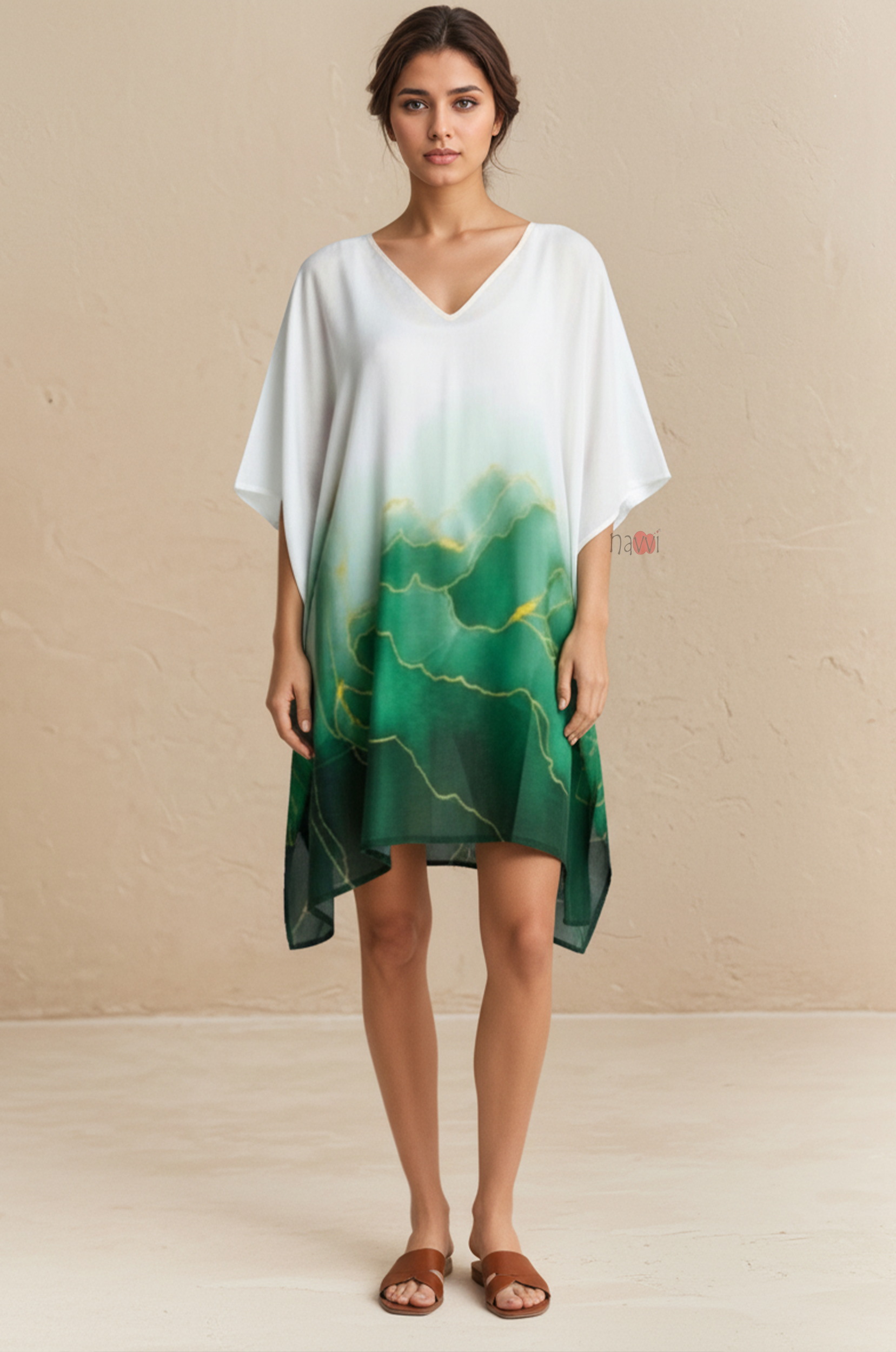 Emerald Ombre Kaftan Dress