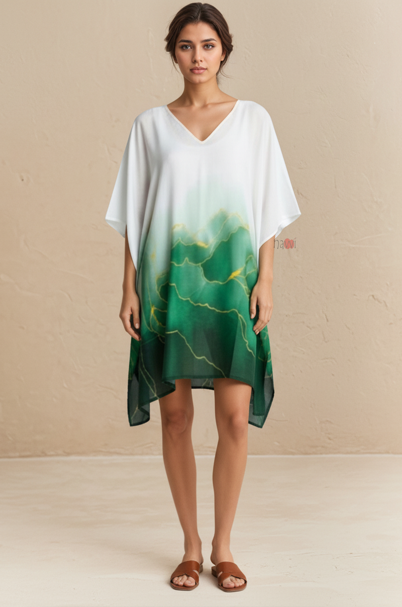 Emerald Ombre Kaftan Dress