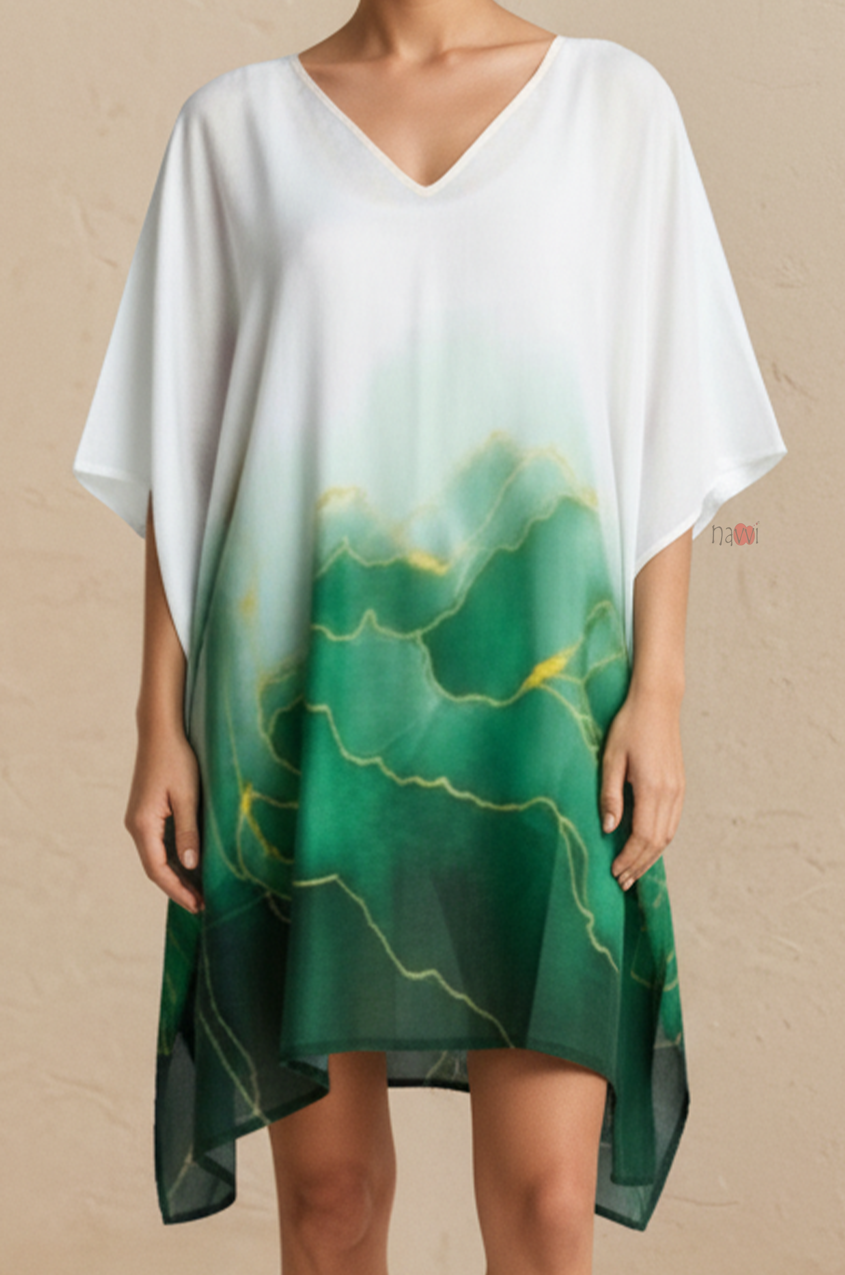 Emerald Ombre Kaftan Dress